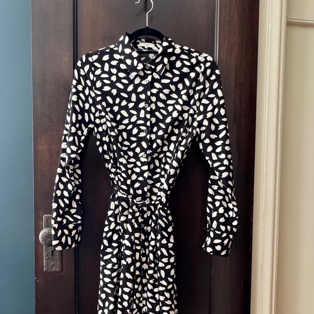 FRNCH Paris Midi Belted Shirtdress, Size M